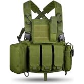 DLP Tactical RRV MOLLE Chest Rig 6 Mag Capacity Foldable Bib Low Profile | Mag Carrier Radio Medical Admin Pouches Included | Lightweight Adjustable