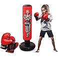 47" Kids Punching Bag with Boxing Gloves, Inflatable Boxing Bag for Boys and Girls