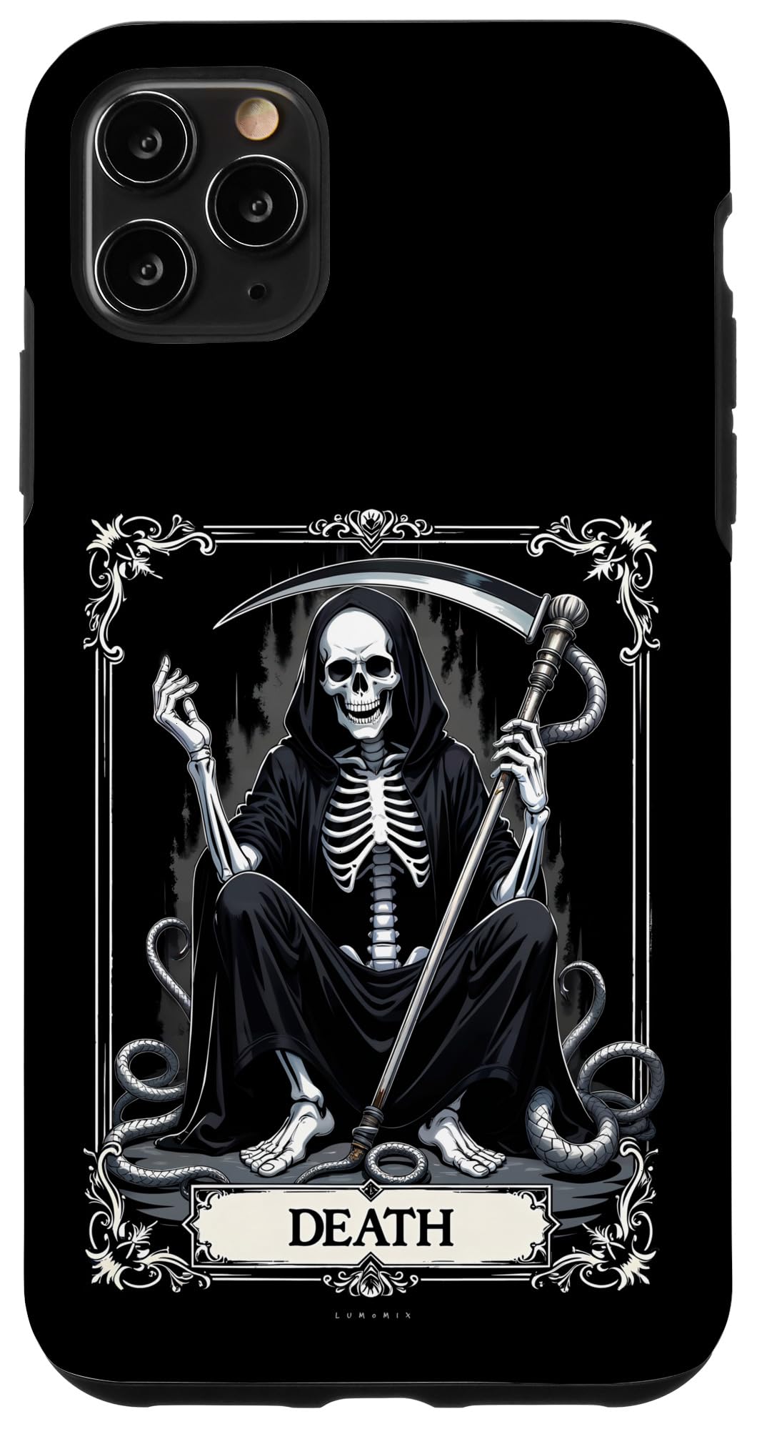 iPhone 11 Pro Max Death Tarot Card - Gothic Reaper Occult Satanic Skeleton Case