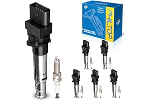 PHILTOP Set of 6 Ignition Coil Pack and Iridium Spark Plugs Fits for 2009-2010 Audi Q7 3.6L,2009-2016 CC 3.6L,2009-2017 Touareg 3.6L,2012-2018 Passat 3.6L,2018-2019 Atlas 3.6L