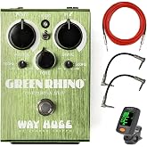 Way Huge WHE207 Green Rhino Overdrive MKIV Bundle with Instrument Cable, 2 Patch Cables and Tuner