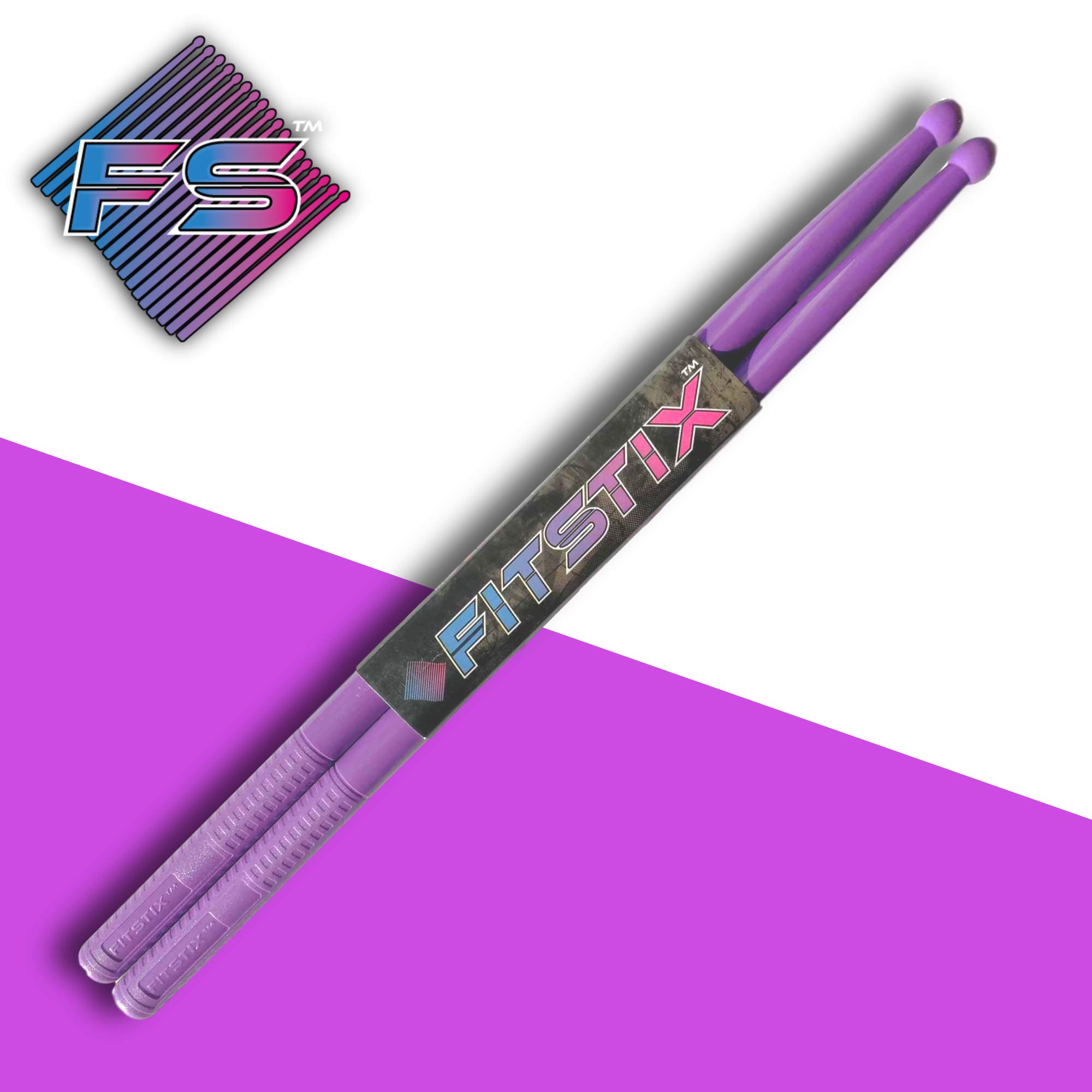 FITSTIX™ Drumsticks for Fitness & Aerobic Workout Classes, High Quality Drum Sticks, Strong and Light Weight design make a fun addition to any exercise routine or class. (PURPLE without PowerGrip)