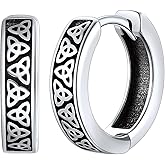 ChicSilver Mens Hoop Earrings Celtic Earrings Hoops Hypoallergenic Mens Earring Gift for Dad