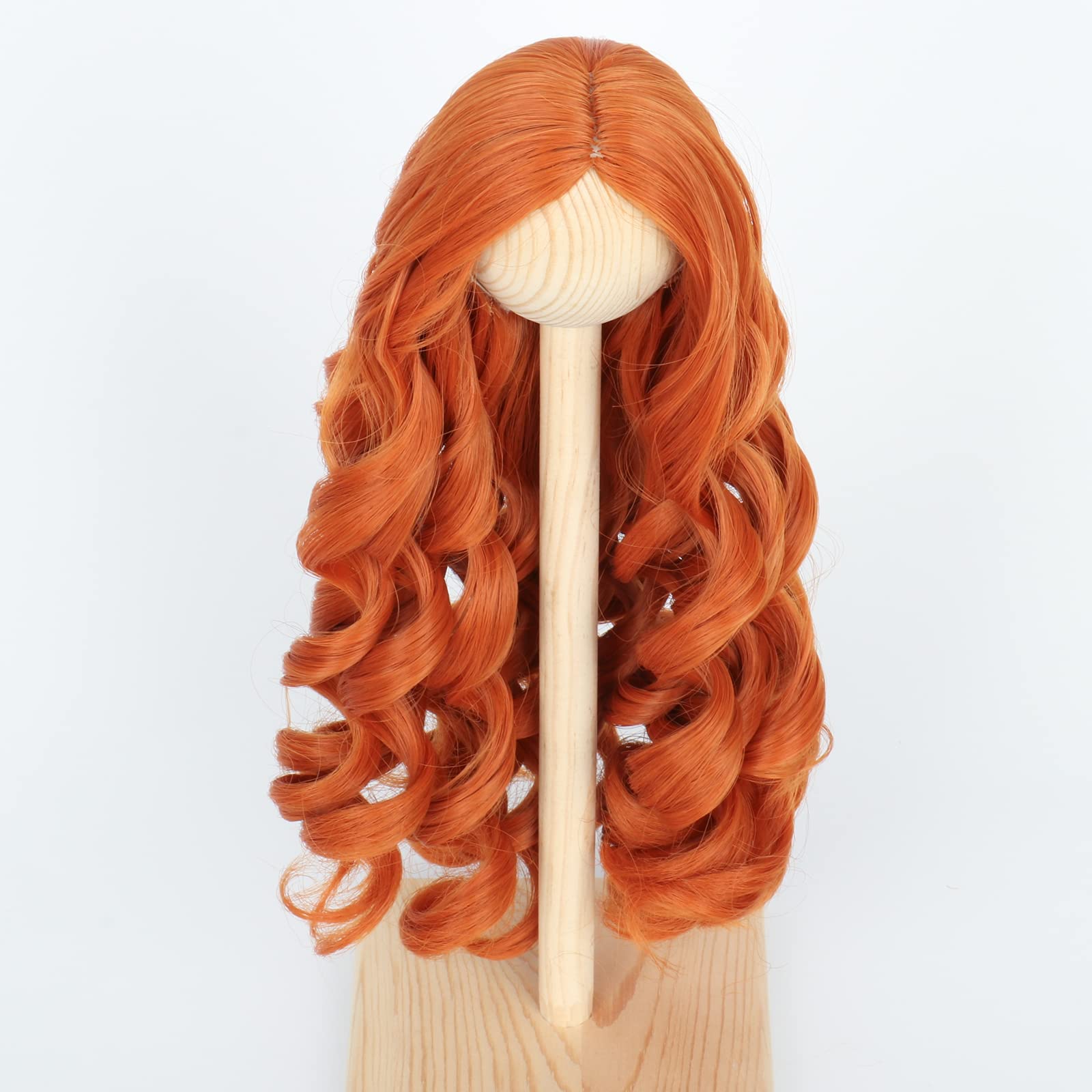 Miss U Hair Cute 7-8 Inch (for 17CM-19CM's head) 1/4 BJD Wig Doll Wig Long Curly Carrot MSD DOD Pullip Dollfie Wig Handmade Girl Doll Making Supplies