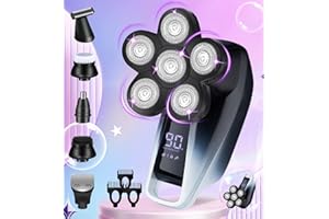 FEZIHEGH Electric Razors for Women,6 in 1 Womens Electric Leg Shaver Cordless Painless Facial Hair Removal for Arms and Underarms Bikini Trimmer,Portable and Safe Wet and Dry Use Women Shaver,White Black