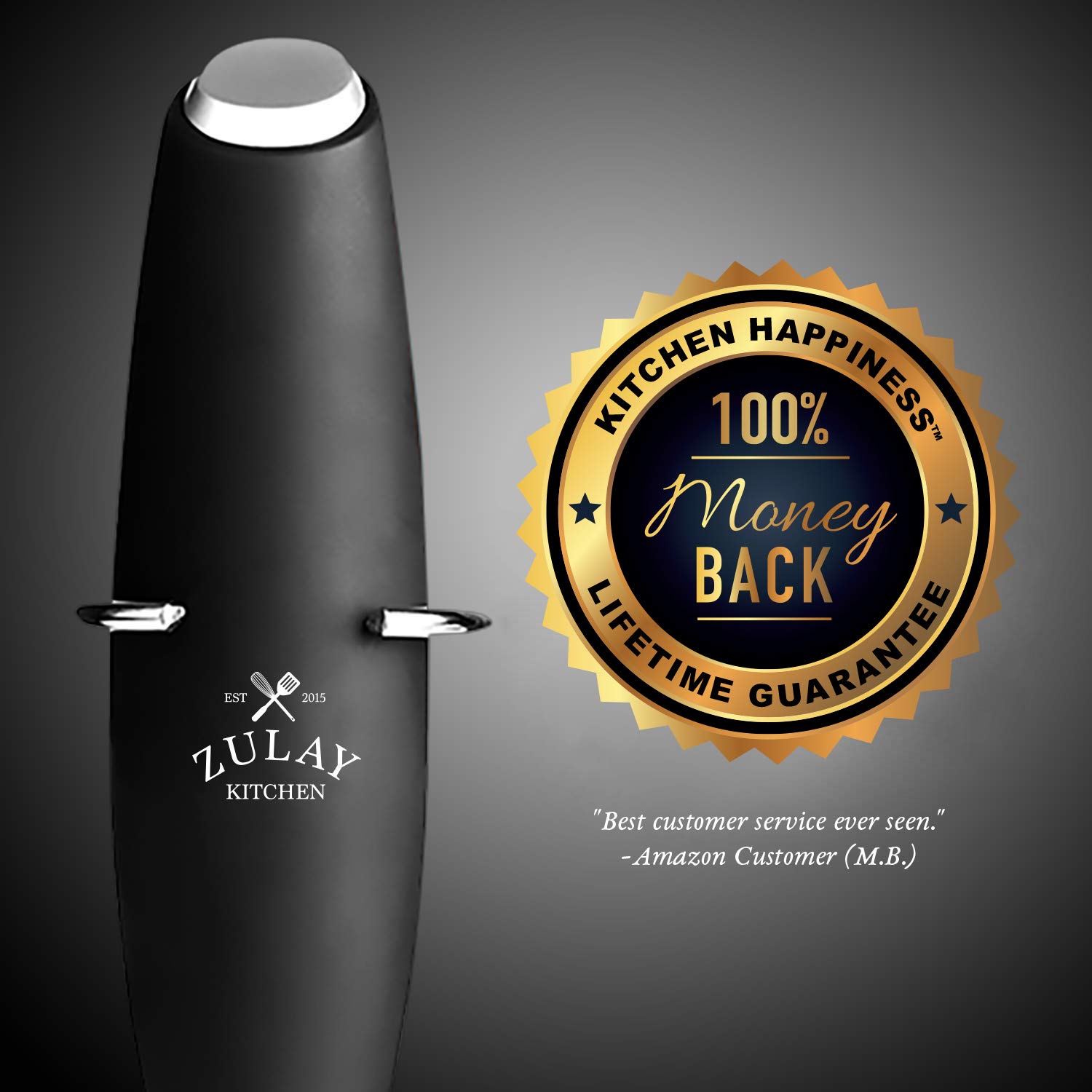 Zulay High Powered Milk Frother Handheld Foam Maker for