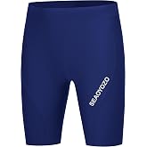 SEAOYOZO Boy's Swim Jammers Square Leg Youth Competitive Swim Team Swimsuits Athletic Quick Dry Swimming Shorts UPF 50+