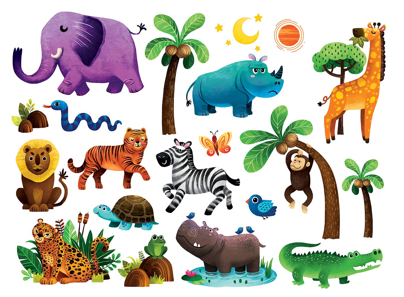 WIRESTER Decal Vinyl Wall Stickers Decoration for Home Office Living Room Wall Bathroom, Jungle