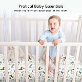 Yoofoss Fitted Cot Bed Sheets 140x70cm 2 Pack Green Giraffes Soft view 4