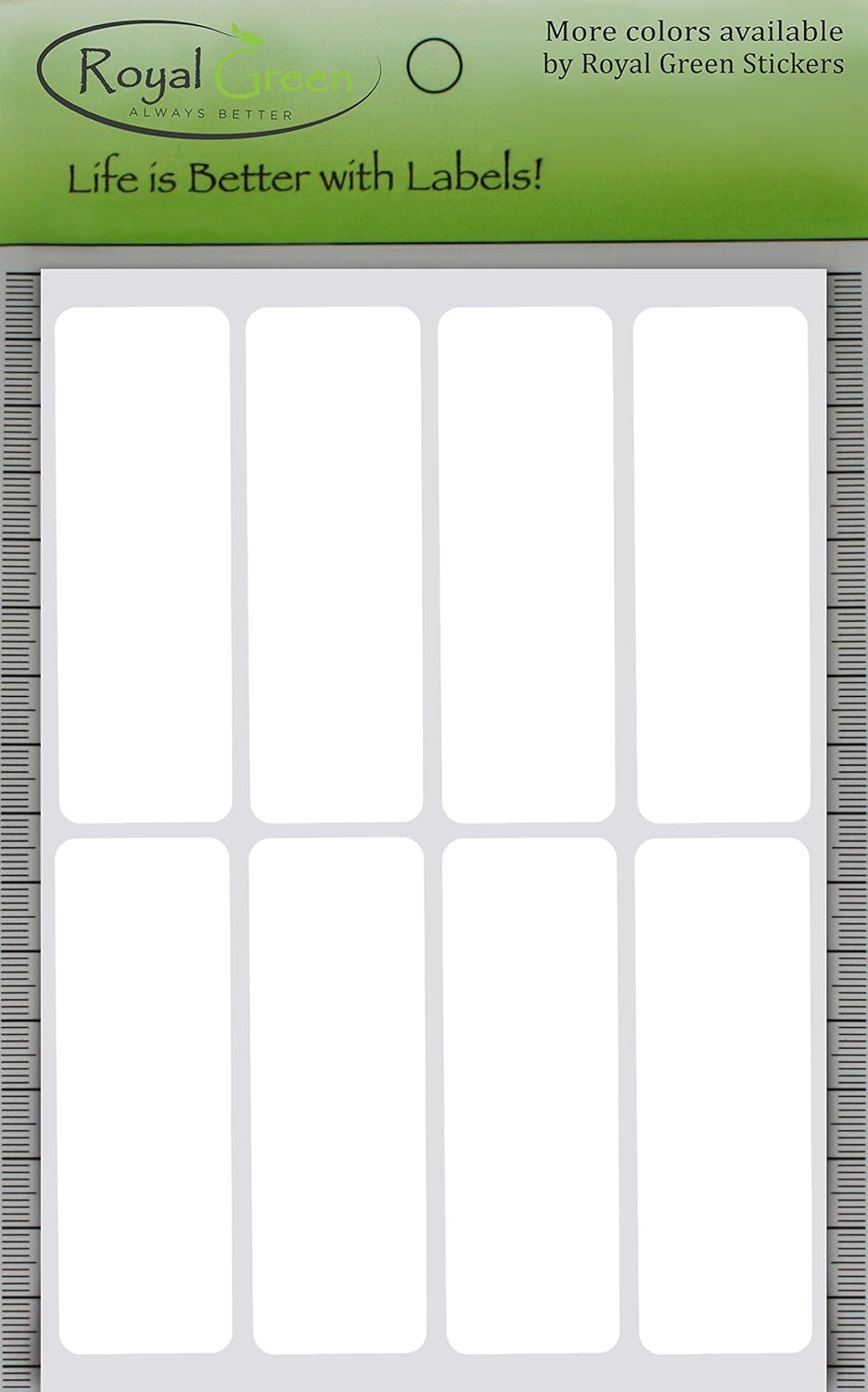 Royal Green White Labels Stickers 1 x 3 inch, writable Rectangle Label for File Folder tabs - 120 Pack : Office Products