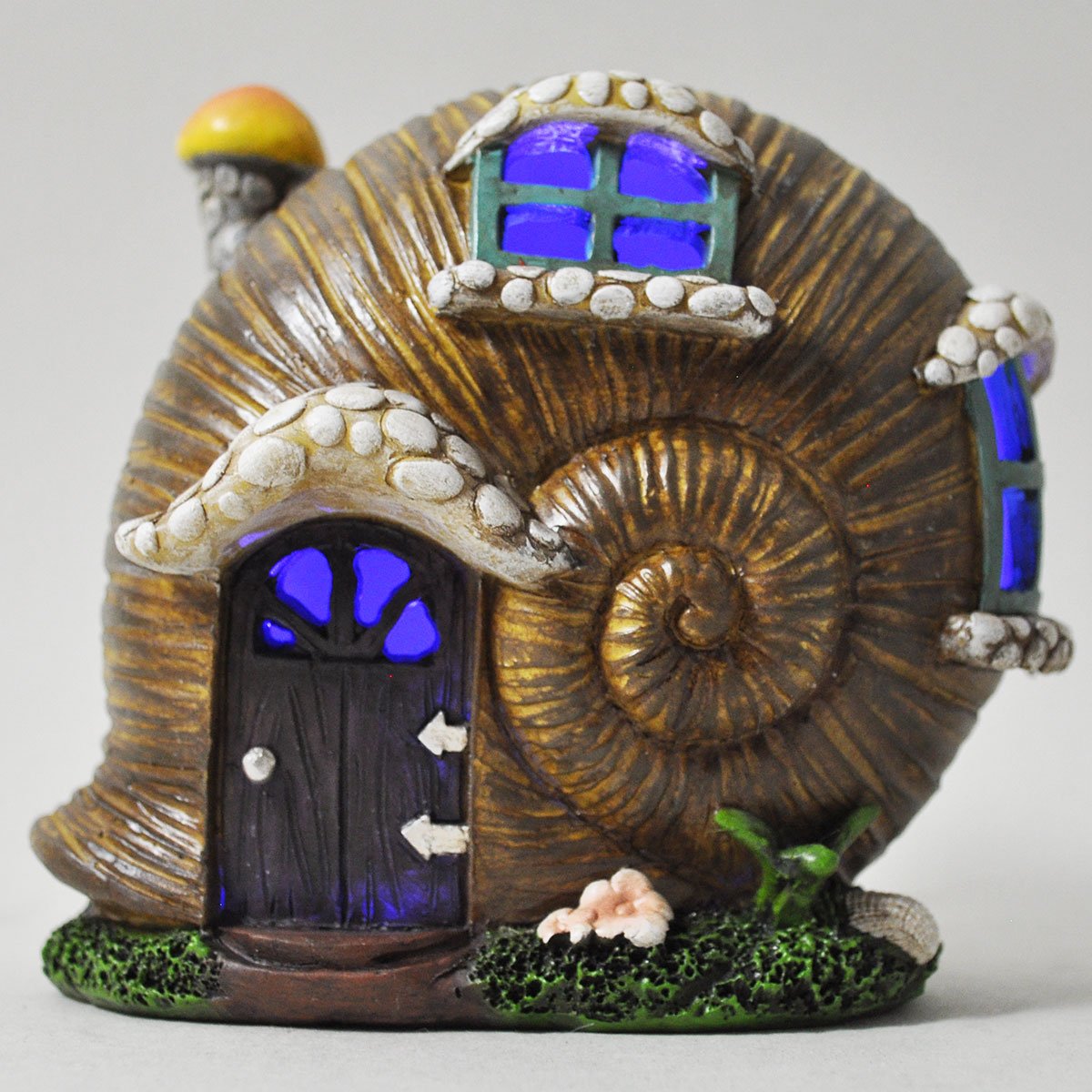 Fairy Garden UK Snail Shell House Mystical Garden Indoor LED Light Decor - Battery Operated Elf Pixie Home H10cm