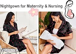 Ekouaer Nightgowns for Women Button Down Sleepshirt