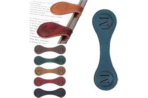ARTLAZA Personalized Magnetic Leather Bookmark, 26 Letters Custom Leather Bookmarks, Handmade, Leather Magnetic Bookmark for Book Lovers Readers Women Kid(Blue，M）