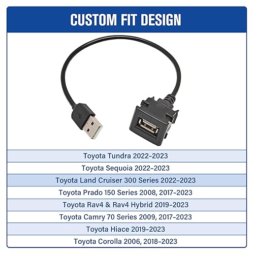 Auto KFZ USB Buchse Verlängerungskabel Adapter Kabel Verlängerung Für Toyota