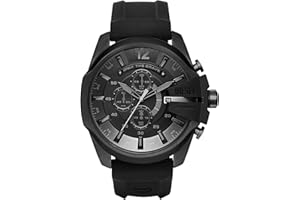Diesel Men's Mega Chief Stainless Steel Bracelet, Silicone or Leather Band Watch with Analog or Digital Movement