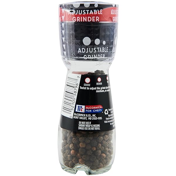 MCCORMICK BLACK PEPPERCORN GRINDER, 1.24 OZ