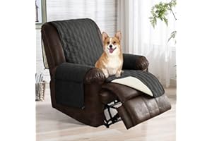 RBSC Home Sofa Cover with Side Pockets Waterproof Couch Cover for Dogs, Cats, Pets (30" Recliner-Style 2, Darkgray)