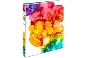 Avery + Amy Tangerine Designer Collection Binder, 1 Inch Round Rings, 175-Sheet Capacity, Rainbow Inkblot (28341)