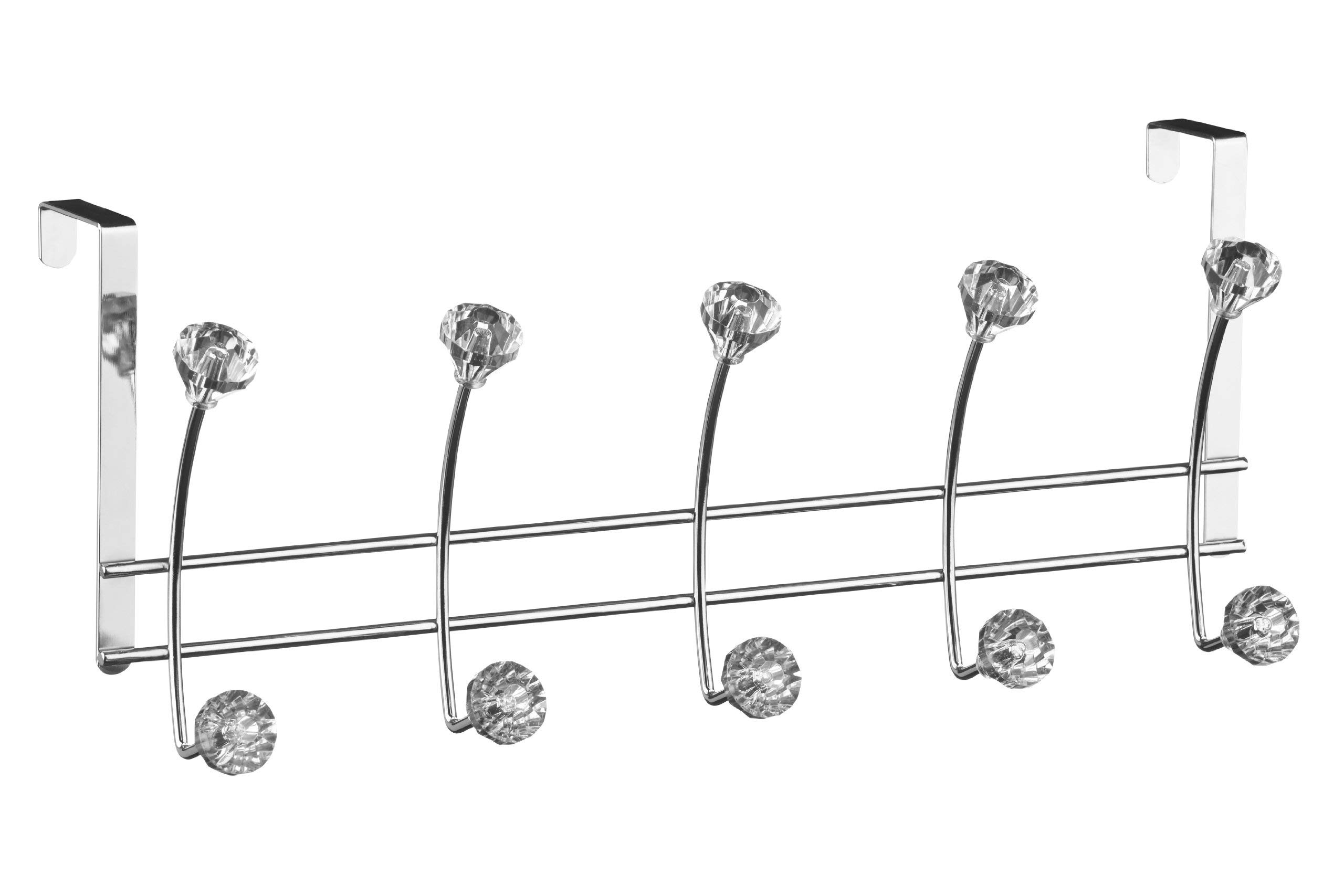 Maison by Premier - Over Door Clear Diamantes 10 Hook Hanger - Creates additional hanging space