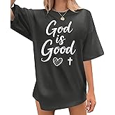 Christian Shirts for Women God is Good Shirt Religious Faith Saying Tee Bible Verse Inspirational Tops
