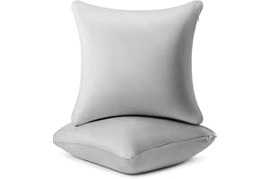 AM AEROMAX 18 ×18 Pillow Insert (Pack of 2) Memory Foam Throw Pillow Insert Sham Square for Decorative Cushion Bed Couch Sofa Without Deform After Longtime Use(Grey)