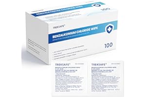 BZK Wipes, Antiseptic Towelettes, Moist Sanitizing Towelettes Designed to Help Clean Minor Wounds, Disposable & Individually 