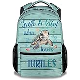 AIOMXZZ Sea Turtle School Backpack for Kids, 16 Inch Green Backpacks for Girls, Cartoon, Durable, Lightweight, Large Capacity Bookbag for Travel