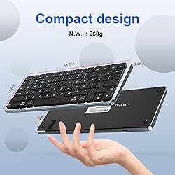YORUNOHOSHI 2.4G Wireless Keyboard, Ultra Slim Dual