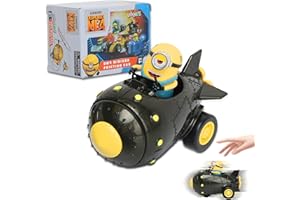YOLOPARK Minions Despicable Me 4 Toys, Rocket Minions Mel Toy Cars Gifts for Toddler Boys and Girls Age 3 4 5 6 7 8 Year 0ld, Friction Powered Cars Pull Back Minions Action Figure Party Favors