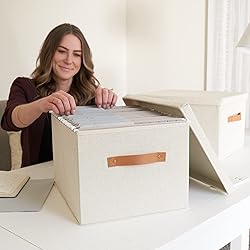 ZICOTO Decorative File Organizer Box Set of 2