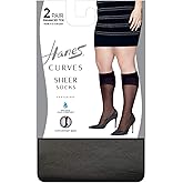 Plus Size Curves Sheer Knee Highs