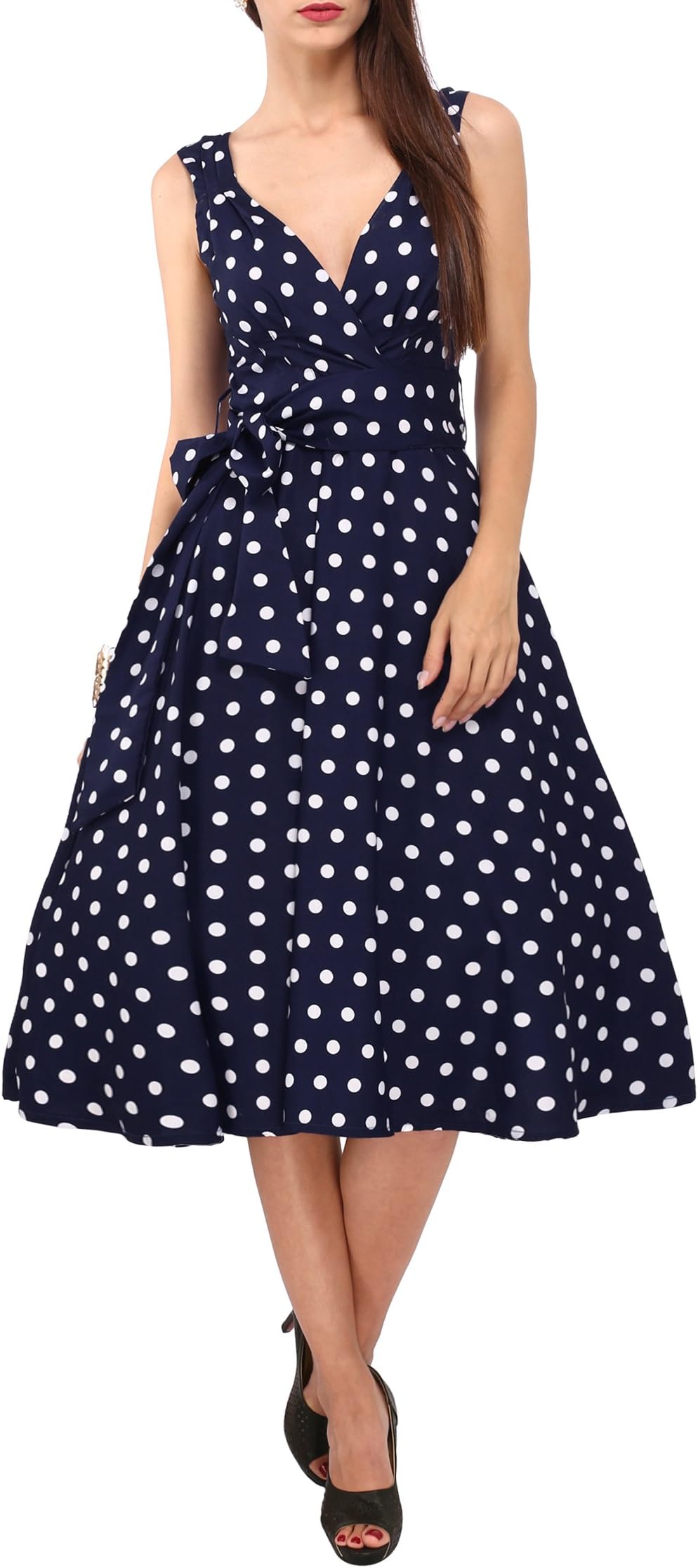 Women's Plus Size Dresses Polka Dot Printed Retro Rockabilly 40s and 50s Vintage Bridesmaid Dresses