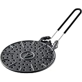 Victoria Cast Iron Arepa Grill, Enameled Parilla for Tortillas and Flatbreads, Heat Diffuser, Parrilla Asadora para Arepas, 8 Inches, Made in Colombia