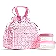 Fit & Fresh Lunch Bag For Women, Insulated Womens Lunch Bag For Work, Stain-Resistant Large Lunch Box For Women With Containers, Cinch Closure Cromwell Bag Cotton Candy