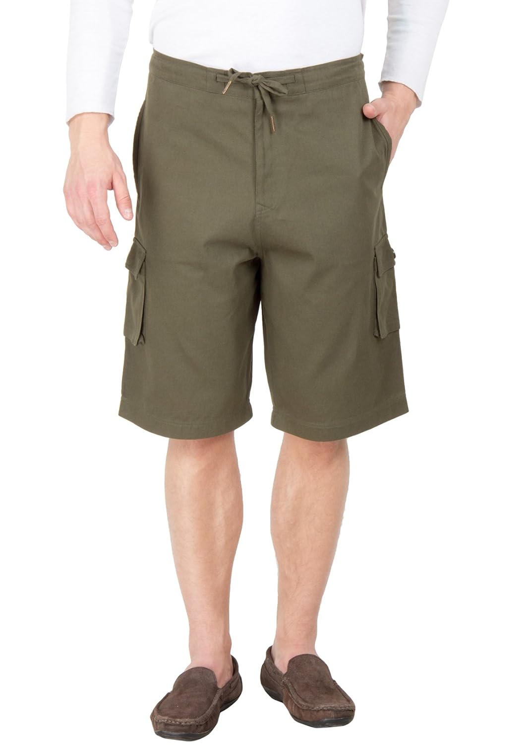 hypernation military green color casual three fourth for men