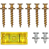 PHS Keyhole Picture Hanging Kit, Holds 30 lb Drywall 100 lb Stud | Keyhole frame hanging kit with bear claw screws for 3 frames, holds up to 30 lb in drywall and 100 lb in wood stud