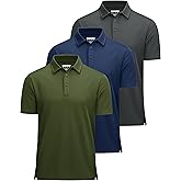 MAGCOMSEN 3 Pack Mens Polo Shirts Short Sleeve Athletic Performance Collared Shirt Moisture Wicking Casual Golf Polos