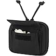 Dotacty Duty Belt Gloves Pouch Latex Disposable Glove Holder Carrier Double Pockets Police Law Enforcement Officer Security Firefighter EMS EMT Paramedic First Responders Nylon Bag Zipper Closure
