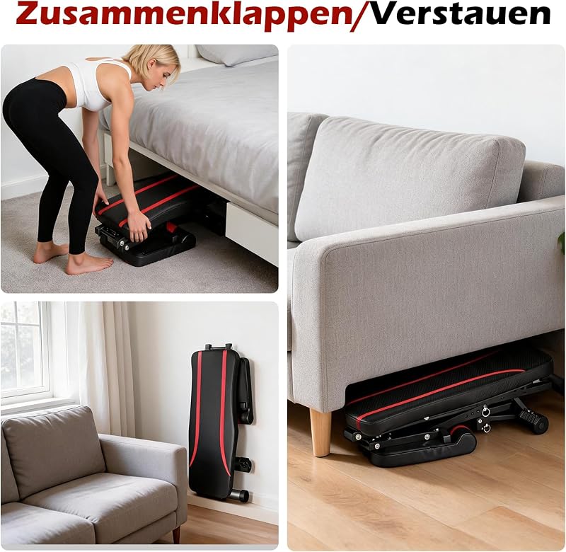 Banc de musculation pliable multifonction avec dossier réglable à 8 positions, banc de fitness 6 en 1 pour la maison ou la salle de gym, capacité de poids de 200 kg