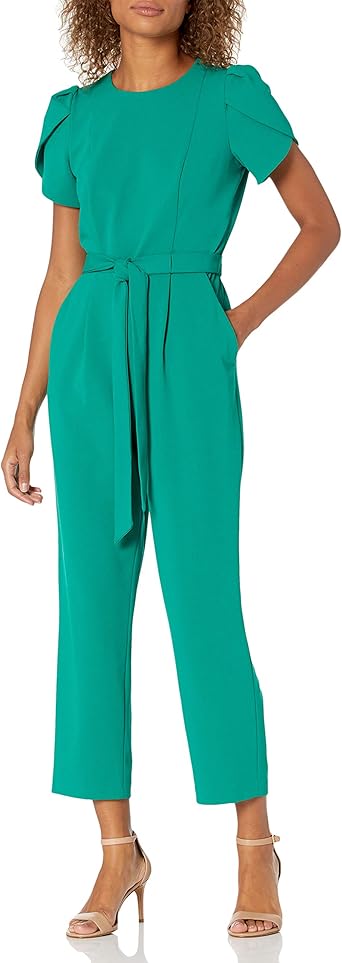 Crop jumpsuit with sleeves Clearance