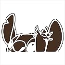 Stitch Waving Hello Car Window Truck Vinyl Decal Sticker (9.5", Brown)