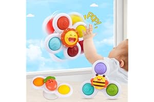 3 Pieces of Suction Cup Spinner Toys,Sucker Rotating Toys,Baby Rotating Toys with Decompression Function,to Promote The Fun o