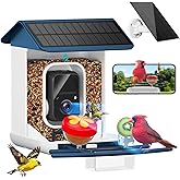 BROAIMX Smart Bird Feeder with Camera-AI Identify 11,000+ Species, 2K HD Auto Capture Birds Video & 64G TF Card, Solar-Powered Wireless Outdoor Design, Birdhouse with Built-in Two-Way Microphone