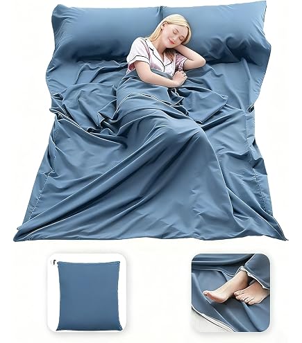 Sac De Couchage Léger GADITIEK 1 Personne – Drap En Coton Inclus, Idéal Pour Trekking Et Camping