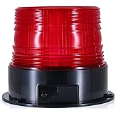 AnTom Magnetic Wireless Strobe Light Red Warning Beacon Light for Trucks | Rechargeable Waterproof Emergency Safety Rooftop LED Rotating Flashing Light for Tractor Firefighter Ambulance and Snow Plow