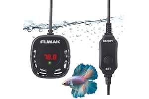 FUMAK Mini Aquarium Heater Adjustable 50W Submersible Fish Tank Heater with LED Digital Display, Turtle Tank Heater Small Aquarium Heater, Ideal for 5-10 Gallons Tanks