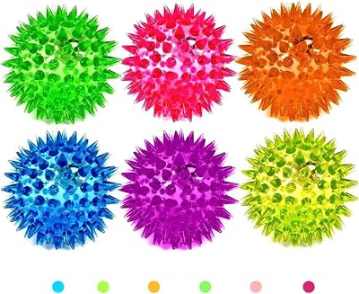 D.A.Y. Republic 6 Spiky LED Flashing Bouncy Balls 6.5cm Squishy Stress Relief