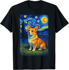 Corgi Starry Night T-Shirt