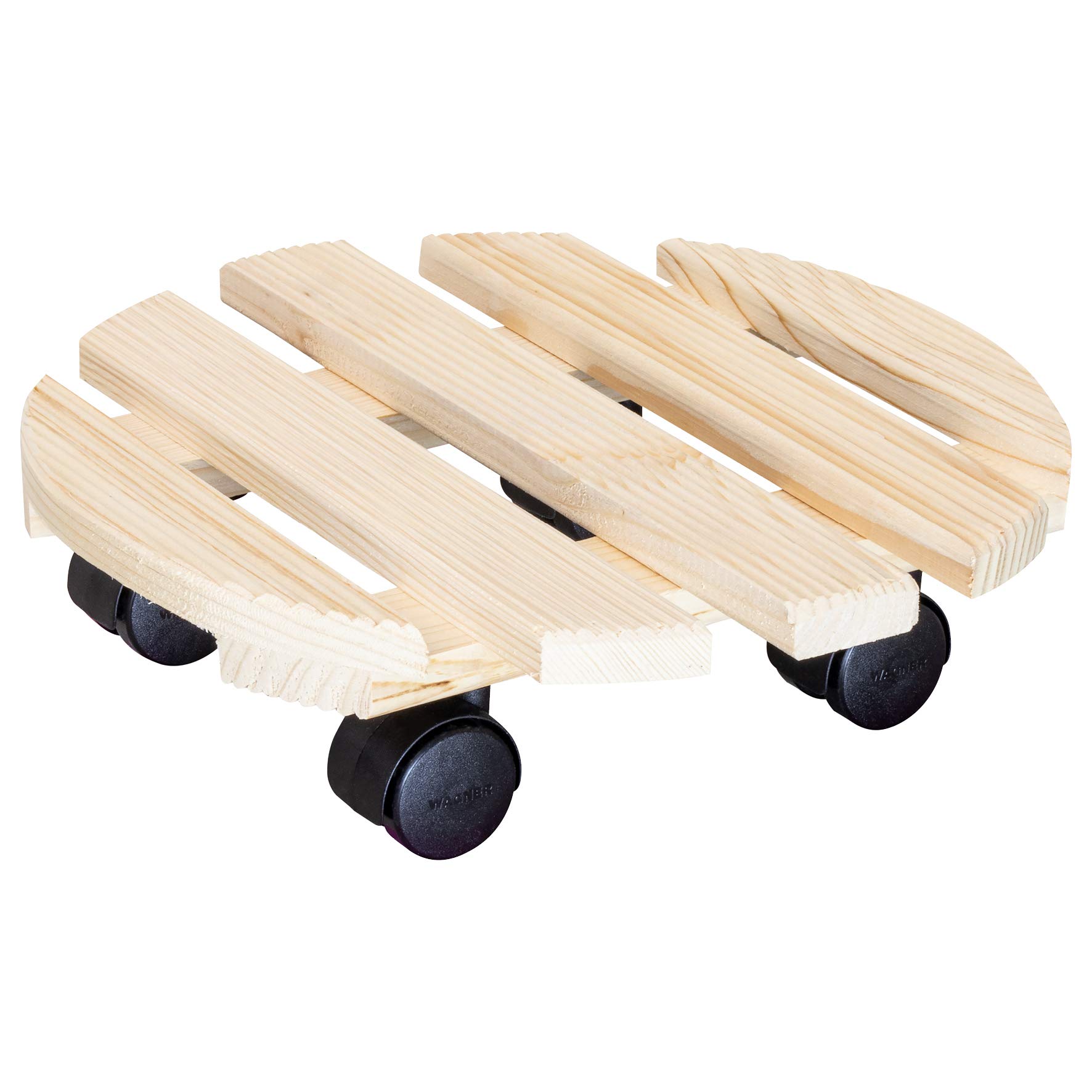 WAGNER Plant trolley COUNTRY Ø 30 x 8 cm I Flower trolley for indoor use I Non-slip rolling board I Made of FSC®-certificated solid wood, nature I Load capacity 100 kg I Made in EU - 20018101