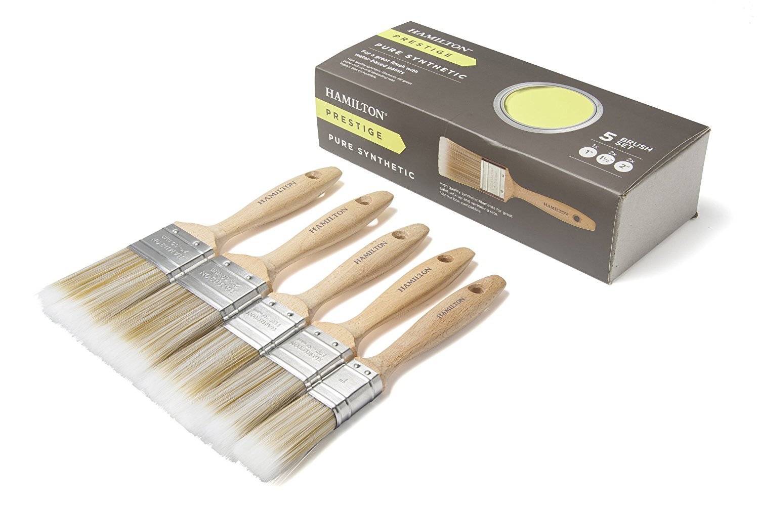 Hamilton 23140005 Pure Synthetic 5 Paint Brush Set, Set of 5 Pieces